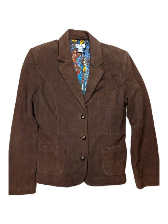 Lilly Pulitzer Jackets & Blazers - Lilly Pulitzer Lamb Suede Blazer Jacket Brown Leather Coat Medium M